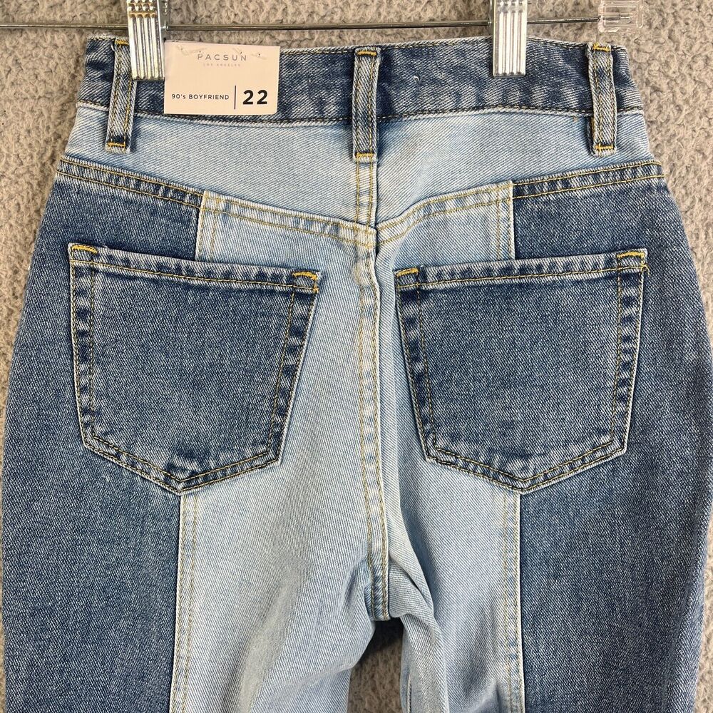 PACSUN 90’s Boyfriend Jeans Womens 22 Blue Straight Leg High Rise  22 x 32 - Picture 5 of 12